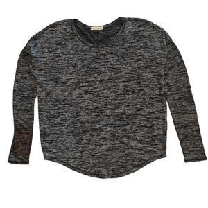 Rag & Bone JEAN XS Gray Marled Long Sleeve Tee Lightweight Scoop Neck Top